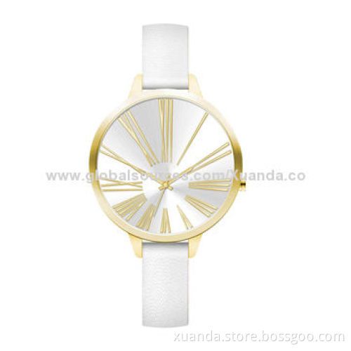Customized business simple style men's leather wrist watch design for sale